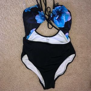 Pink one piece swimsuit